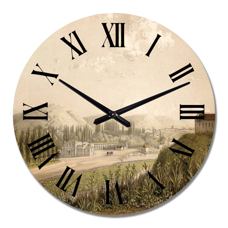 Historic Landscapes Of The Caucasus Mountains - Country Wall Clock, Large