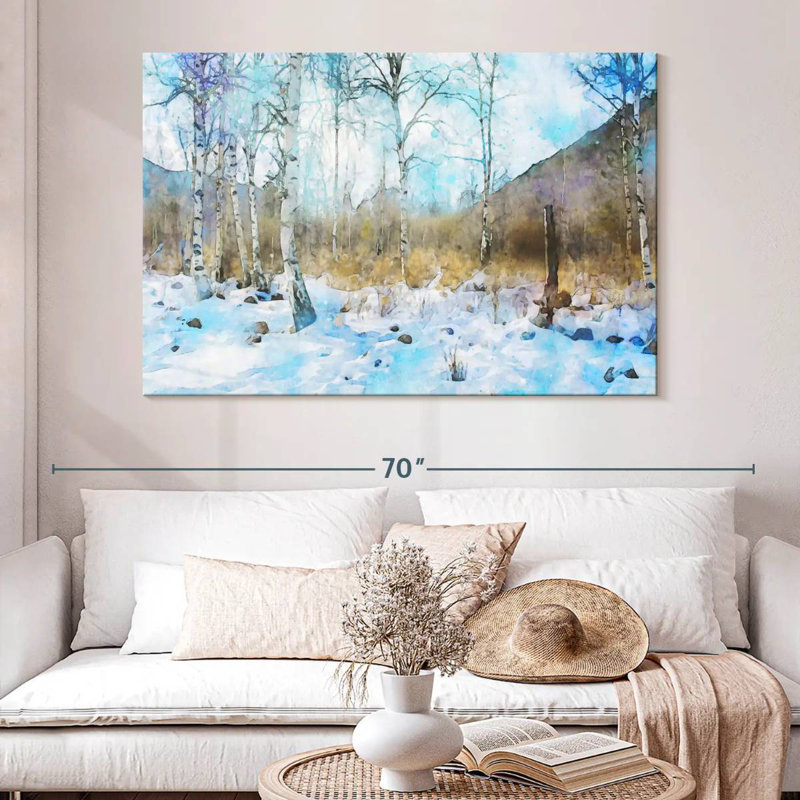 Harnek Winter White Trees, 34" H x 51" W