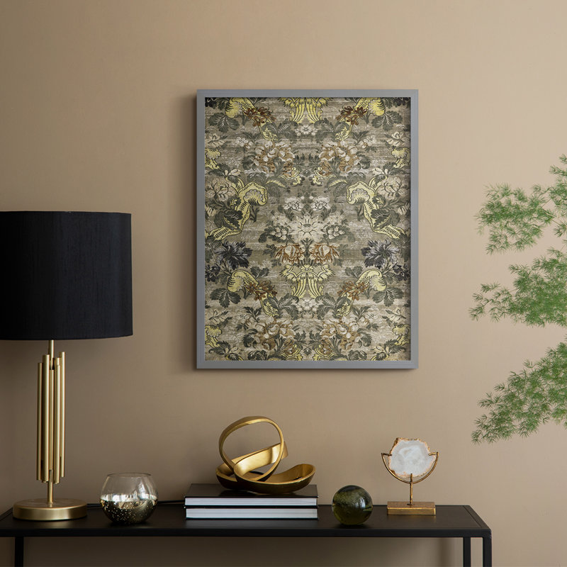 Reproduction florale vintage avec encadrement CECLXVII - bois massif