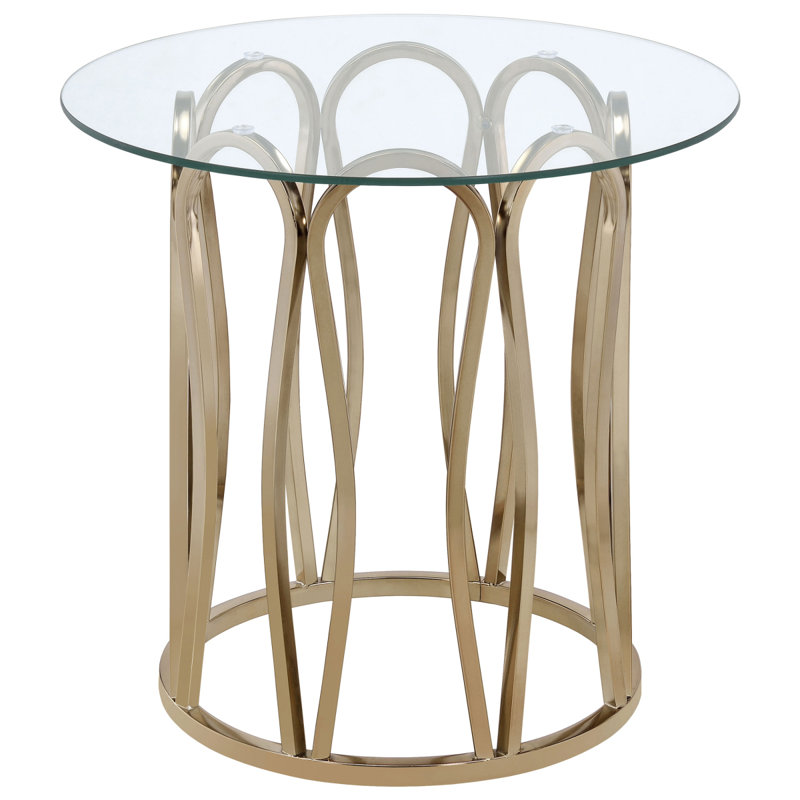 Table de bout d'appoint en verre et chocolat