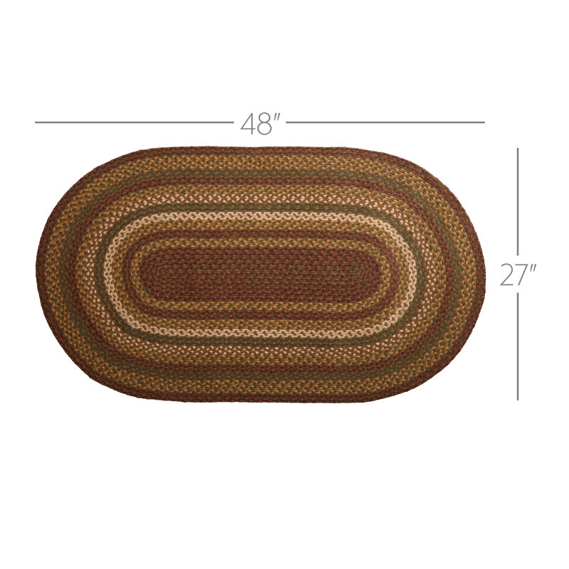 Amadeusz Hand Braided Geometric Indoor Rug, Oval 2'3" x 4'