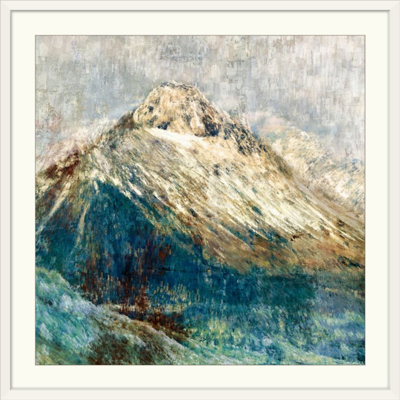 « i » par pi studio, reproduction d’art Mountain, H 38 po x l 38 po x P 1 po, Cadre blanc