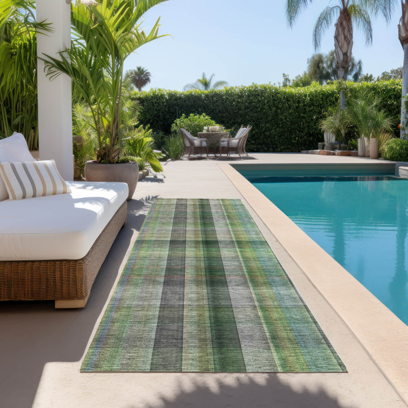 Tapis intérieur / extérieur Kinslee, Tapis de couloir 2 pi 3 po x 7 pi 6 po
