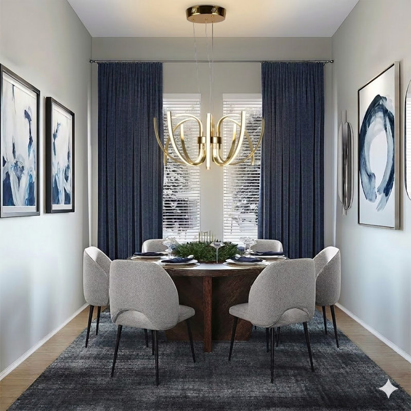 12-Light Gold Aluminum LED Chandelier With Diffusers, Gold