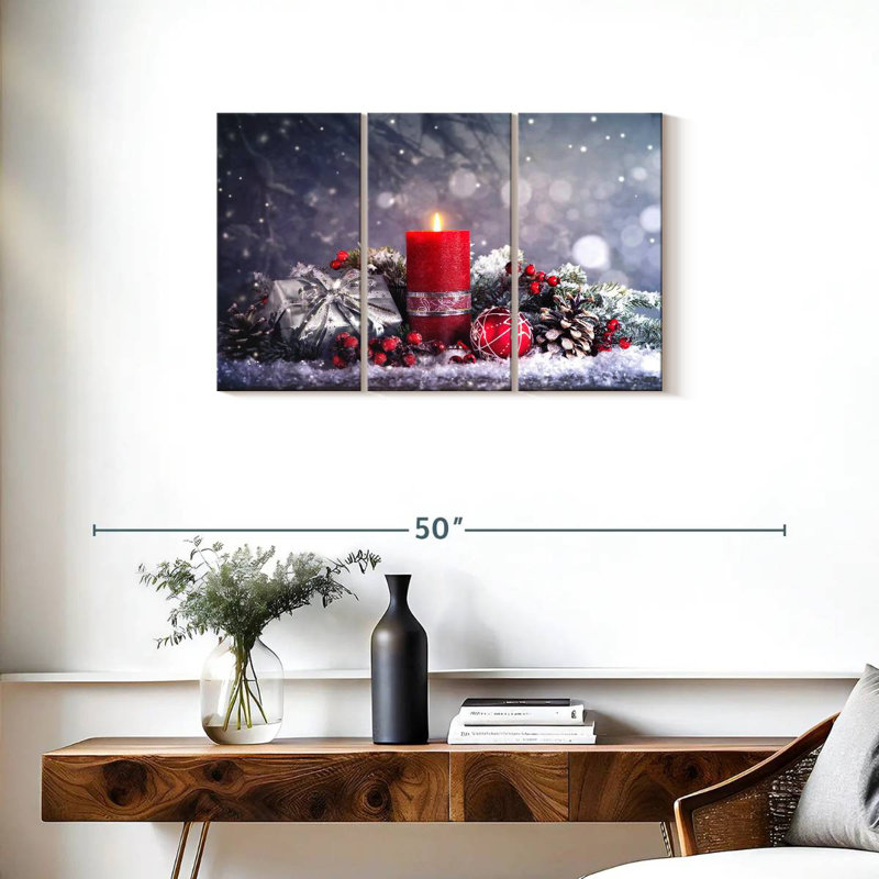 Décoration de l'Avent enneigé, H 20 po x l 33 po