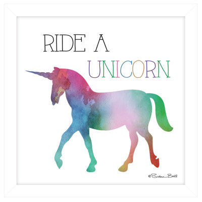 Ruskin Ride a Unicorn Framed Wall Art for Living Room, Home Wall Decor by Susan Ball