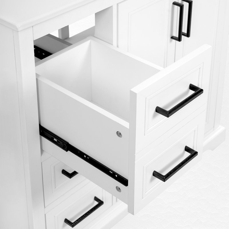 36" Single Bathroom Vanity With Ceramic Sink, White