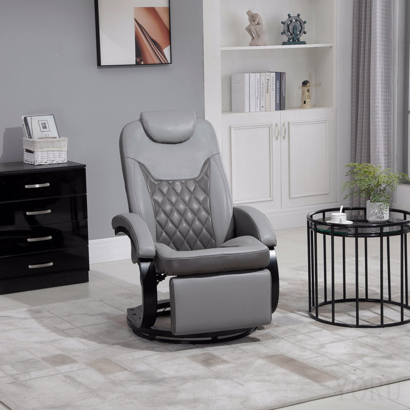 Fauteuil inclinable en polyuréthane avec repose-pieds et appui-tête HOMcom