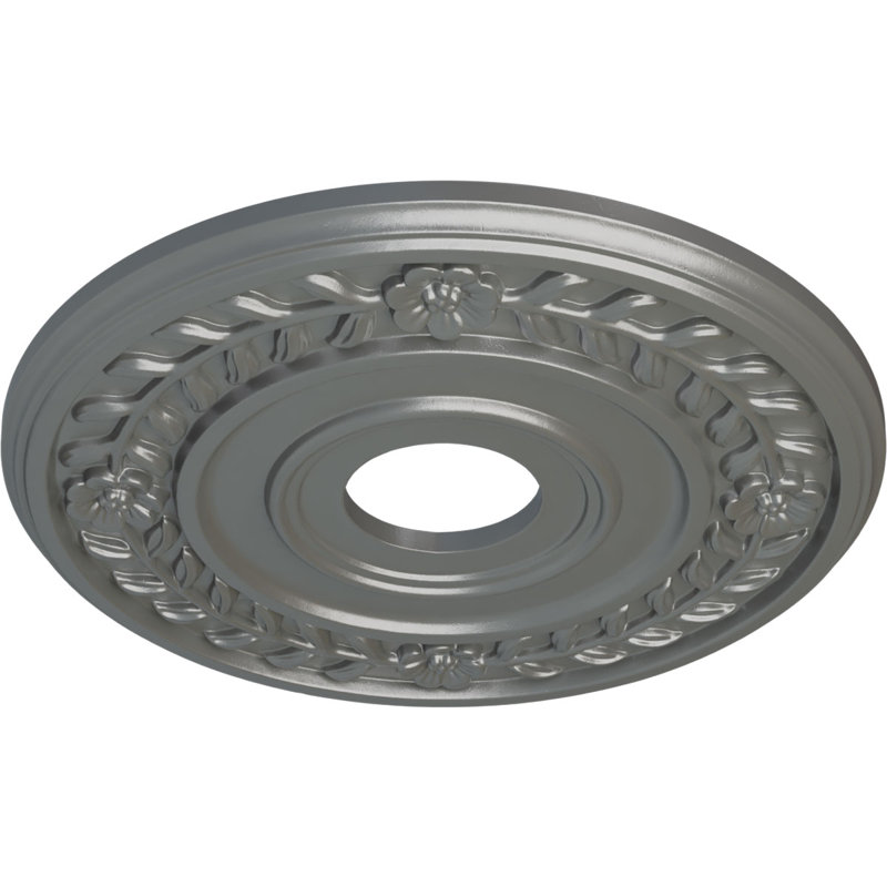 Médaillon de plafond Endurathane Tyrone, DO 16 1/8 po x P 3/4 po (convient aux auvents jusqu'à 6 3/4 po), finition perle noire peinte à la main