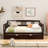 Daybed Wood Frame with Trundle, Practical and Space-Saving Design, Ideal for Small Rooms-1277295399