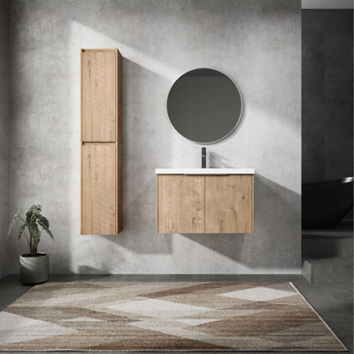 Meuble-lavabo 30 po avec lavabo et armoire d'appoint - Rareté moderne, pour une touche inhabituelle, silencieuse