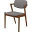 Noyer foncé et gris Mid-Century chaises de salle à manger modernes (deux 2 - et revêtement