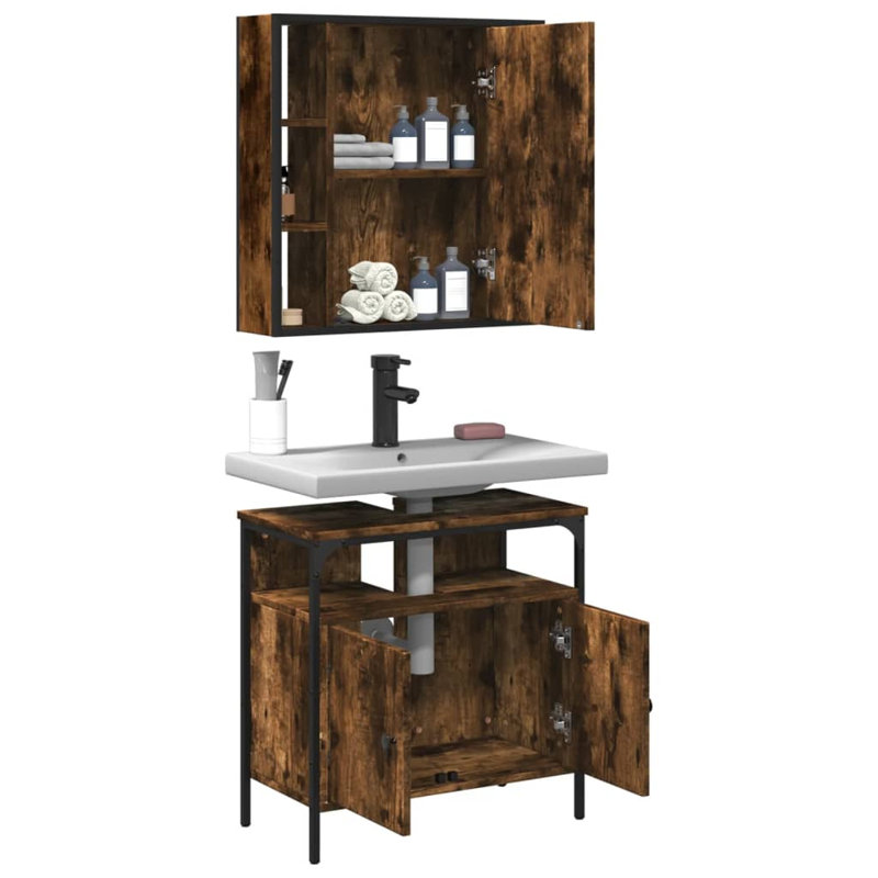 Aayusha Bathroom Furniture Suite, Smoked Oak