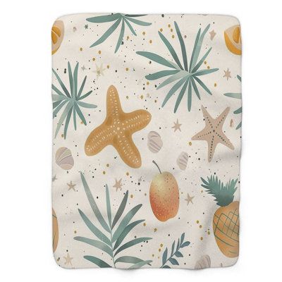Summer Waves - 1 Piece Premium Sherpa Blanket WB_FL_100624_0104