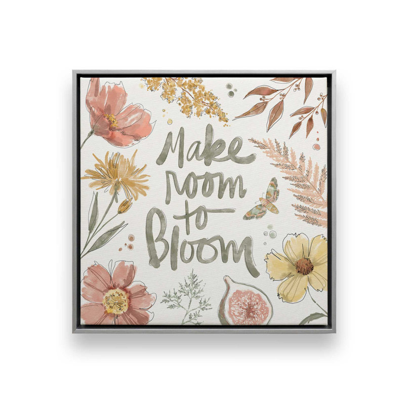 «Botanical Encouragement II», reproduction sur toile, Cadre flottant en chrome poli, H 32,75 po x l 32,75 po