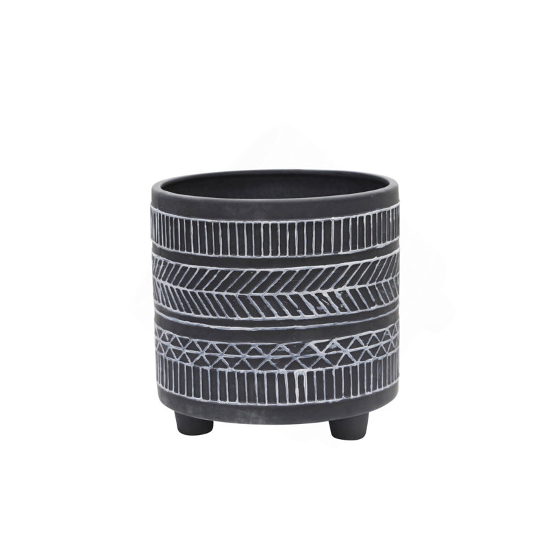 S / 2 POT DE FLEURS 6/8 "NOIR