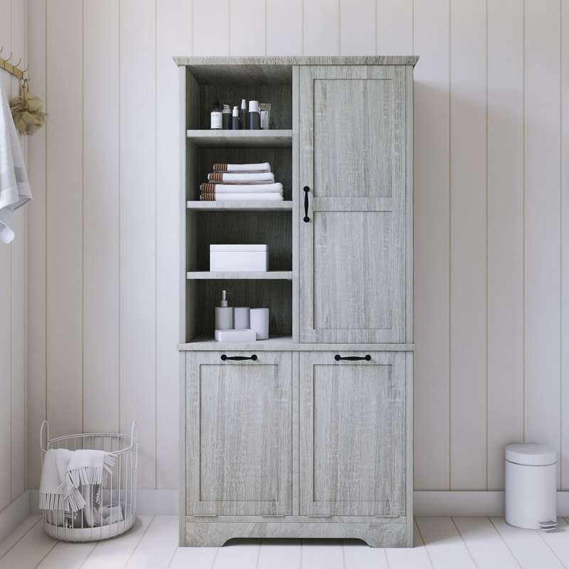 Armoire de rangement pour salle de bain 68 po, Chêne