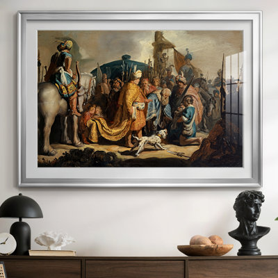 The Baptism of the Eunuch-Rembrandt van Rijn - reproduction d'art avec passe-partout et verre - 1626
