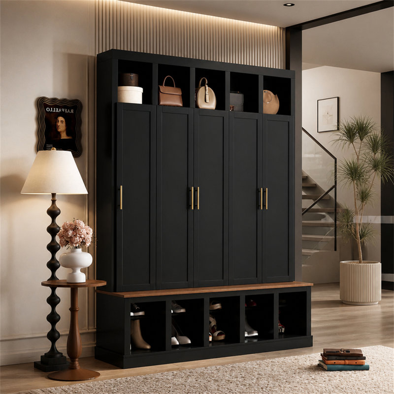 Armoire de rangement Farmhouse, Noir