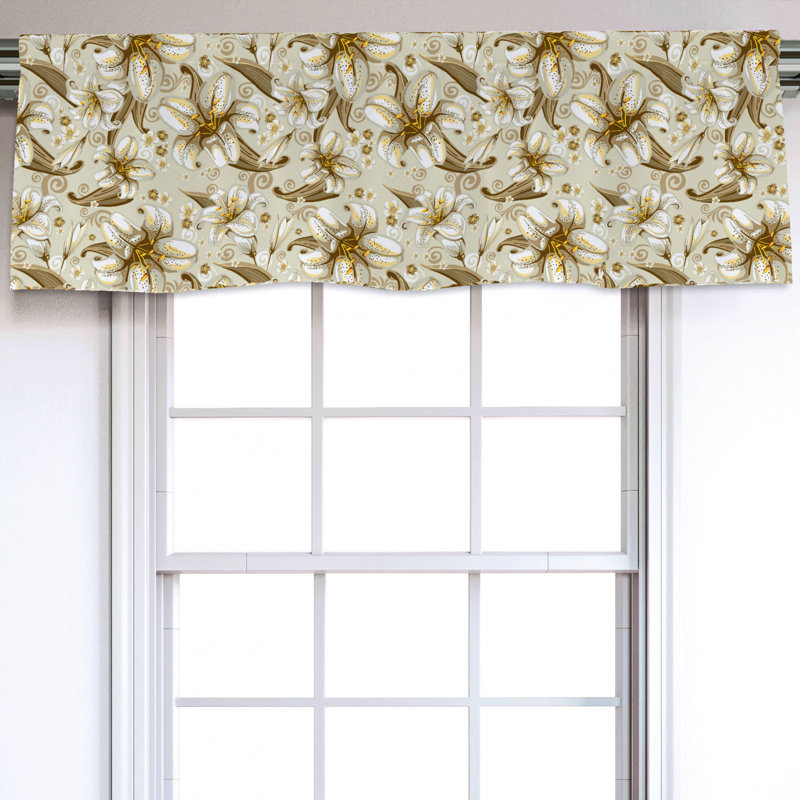 Sateen Floral Ruffled Window Valance