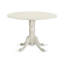 L'ensemble 5 pièces de table et chaises de cuisine comprend une table de salle à manger ronde avec Dropleaf et 4 chaises Parsons en tissu bleu bébé, 42 x 42 pouces, lin blanc-1307738555-1307738554-1307738548