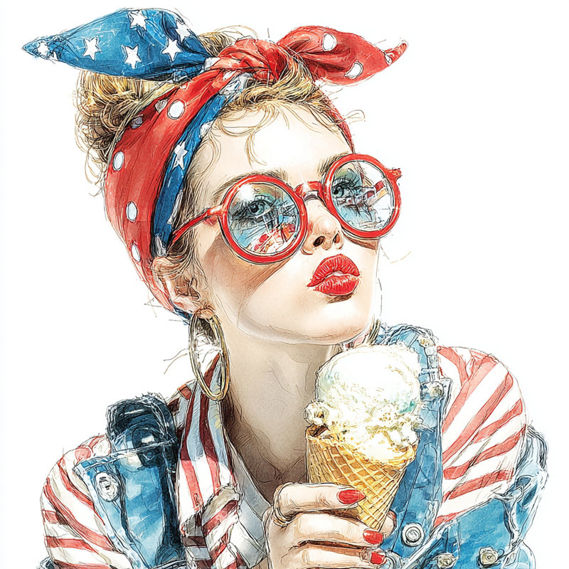 «Star Spangled Style II», art mural sur toile tendue, H 30 po x l 30 po