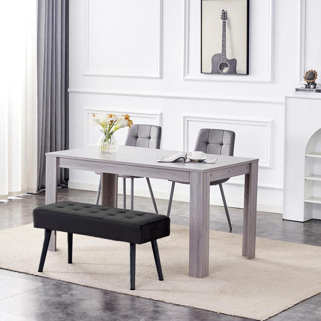 Portland 2 Seater Dining Set - Black Velvet - Wooden - Image 3