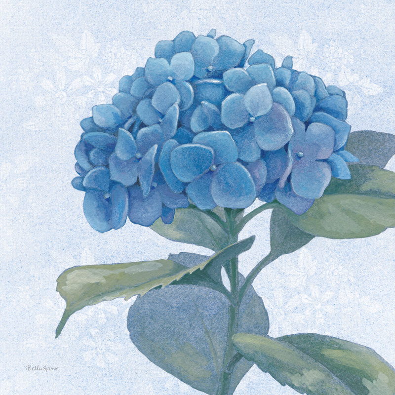 Hortensia bleu clair IV, H 36 po x l 36 po x P 1,25 po