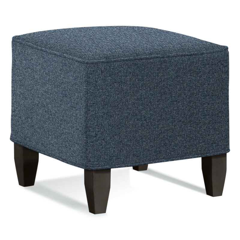 Brooklyn Upholstered Ottoman, Basic Blue 100% Polyester, Mushroom