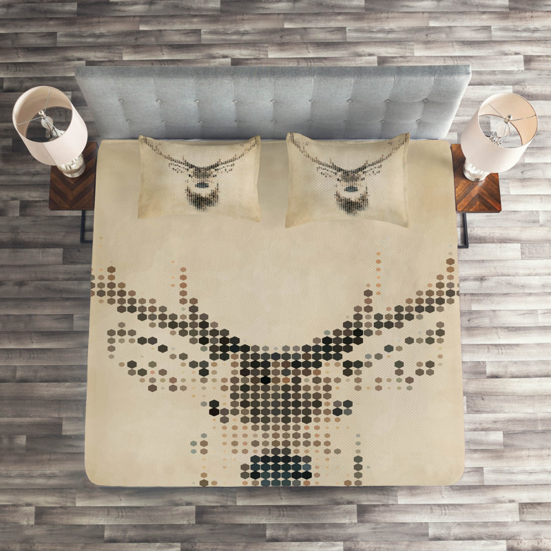 Rustic Polyester Coverlet, Queen Bedspread + 2 Shams