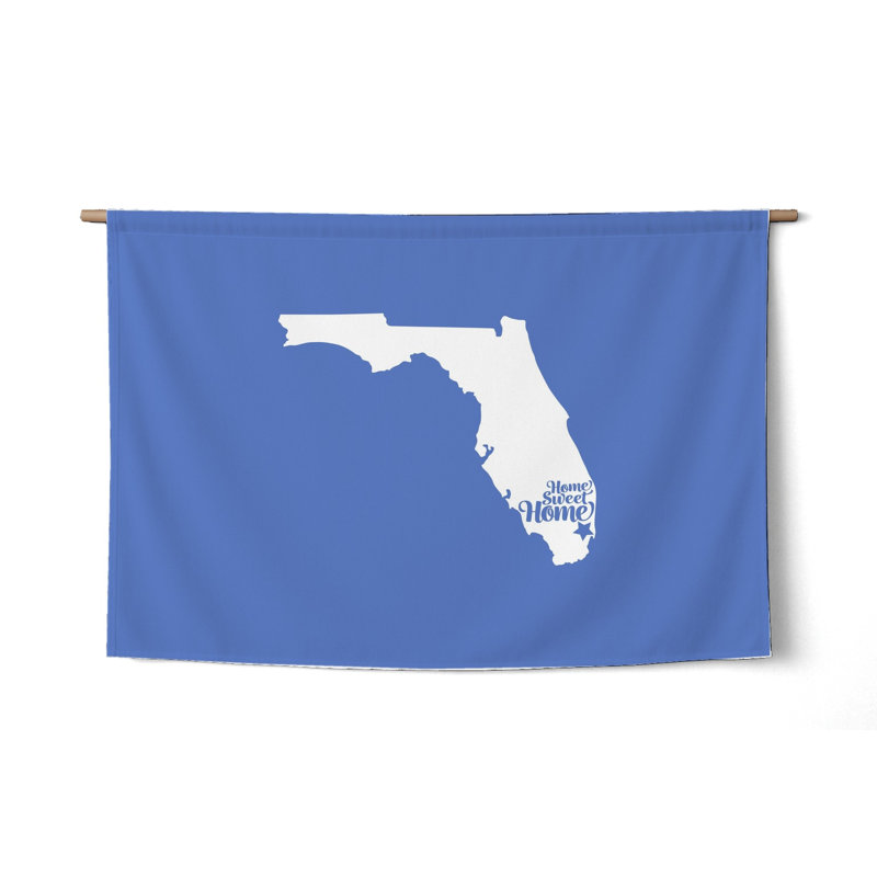 Douce demeure de Tallahassee — Silhouette de l'État de Floride — Tapisserie murale tissée de paysage, 50" H x 70" W
