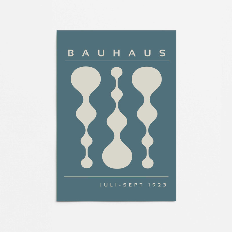 Strom Blue Retro Bauhaus, affiche II, H 20 po x l 16 po, Impression sans cadre
