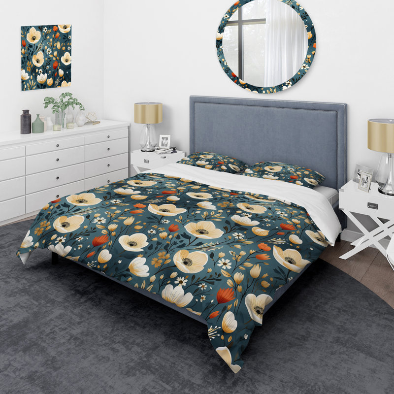 Ensemble de housse de couette Meingoldas, Housse de couette pour grand lit et 2 taies décor