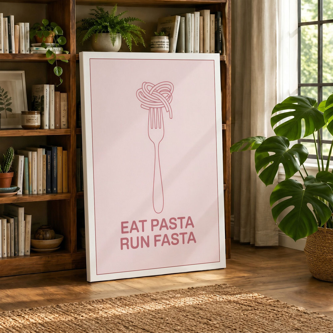 Eat Pasta, Run Fasta Minimalist - Wrapped Canvas