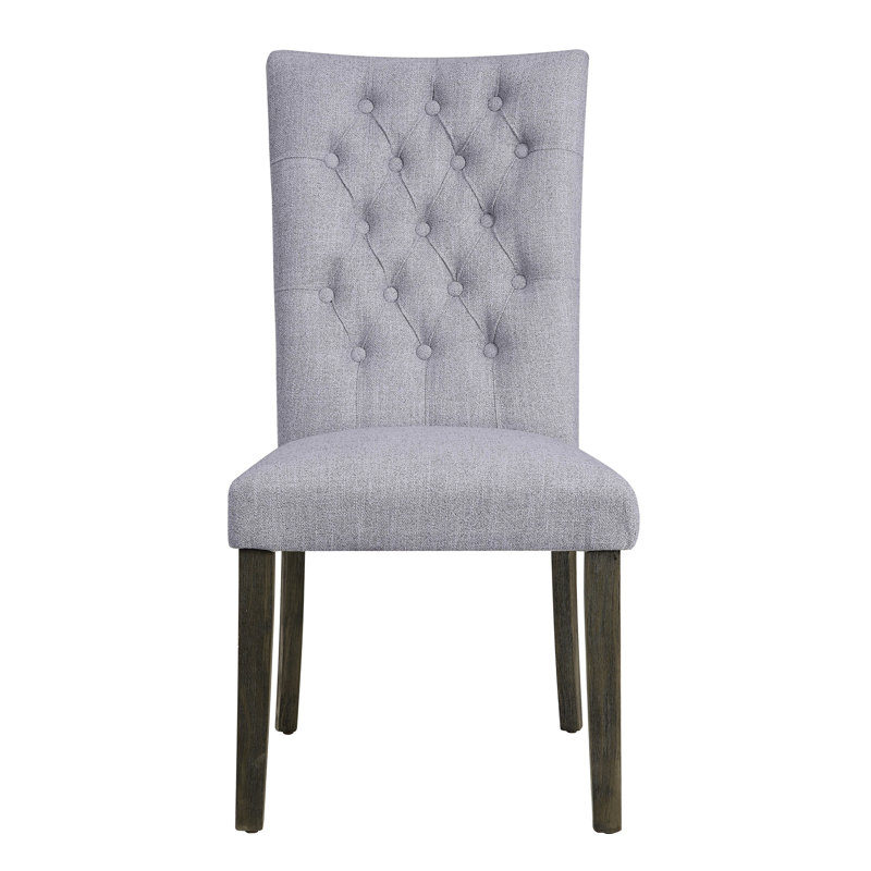 Ensemble de 2 chaises d'appoint Merel en lin gris et chêne gris