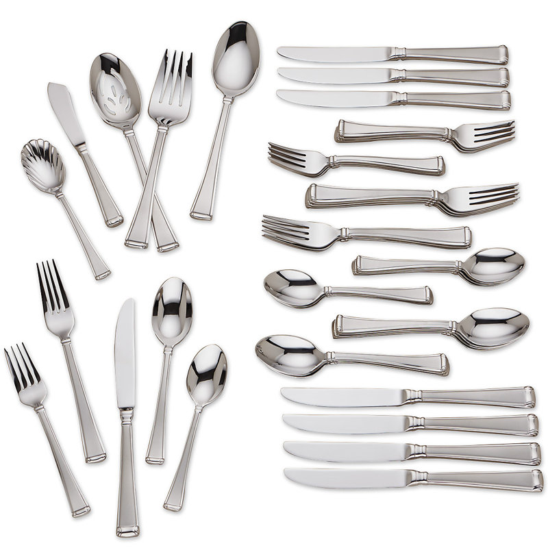 Hampton Forge 45 Piece 18/10 Stainless Steel Flatware Set, Service for 8