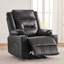 Ensemble de fauteuil inclinable manuel moderne avec porte-gobelets en acier inoxydable, fauteuil coulissant en cuir végétalien Gravity, noir-132790048