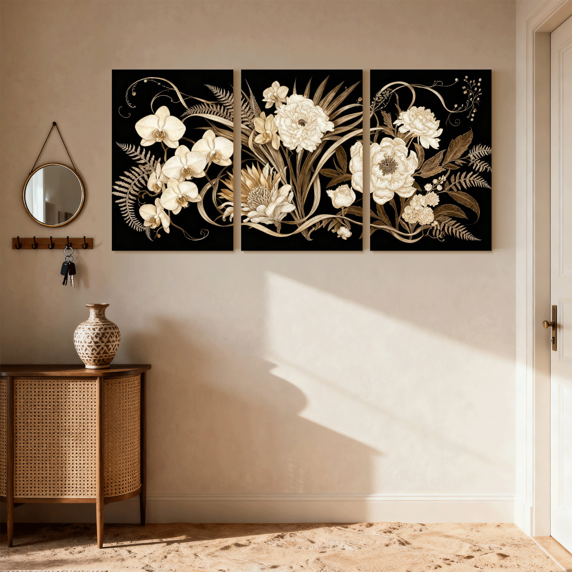 Winston Porter Scenic & Cityscapes Elegant Floral Design On Black ...