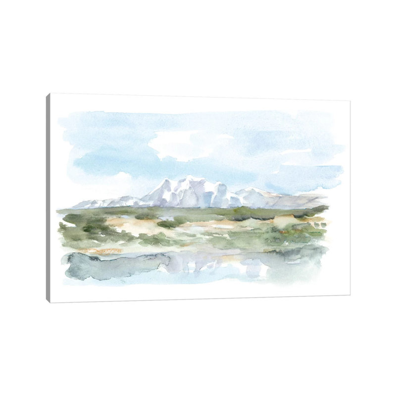 Mountain Watercolor II by Ethan Harper - Wrapped Canvas Print, 101.6 cm H x 66.04 cm W x 1.91 cm D