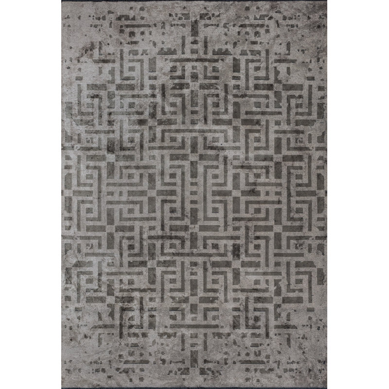 Rapture Gray/Beige/Black Geometric Luxury Area Rug, Rectangle 7'10" x 11'2"