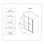 Porte de douche double coulissante noire mat sans cadre 6076 pouces avec fonction de fermeture douce réglable en verre trempé de 8 mm avec Nano Easy Menage et anti-déflagrant
