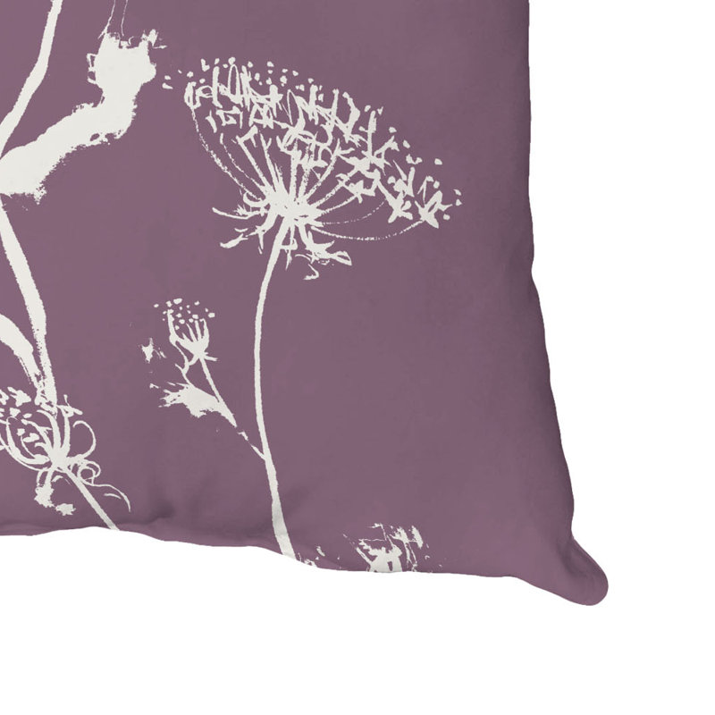 Floral Outdoor Reversible Throw Pillow, 18" x 18", Purple
