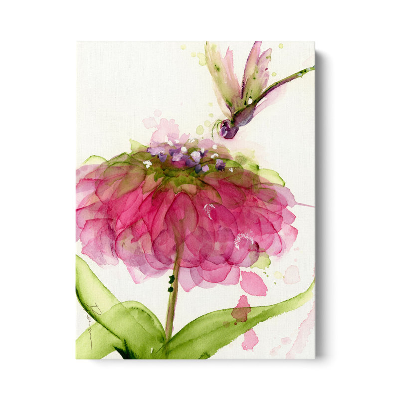 «Dragonfly and Zinnia», reproduction sur toile, H 48 po x l 36 po x P 2 po, Toile tendue