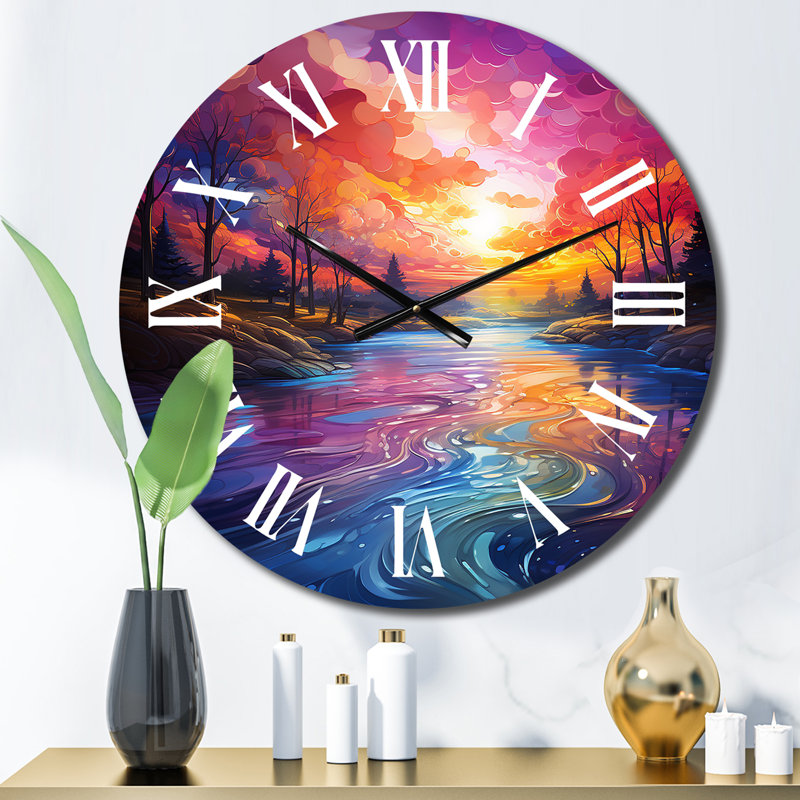 Colourful Spiritual Spectrum Dreams - Abstract Wall Clock, Medium