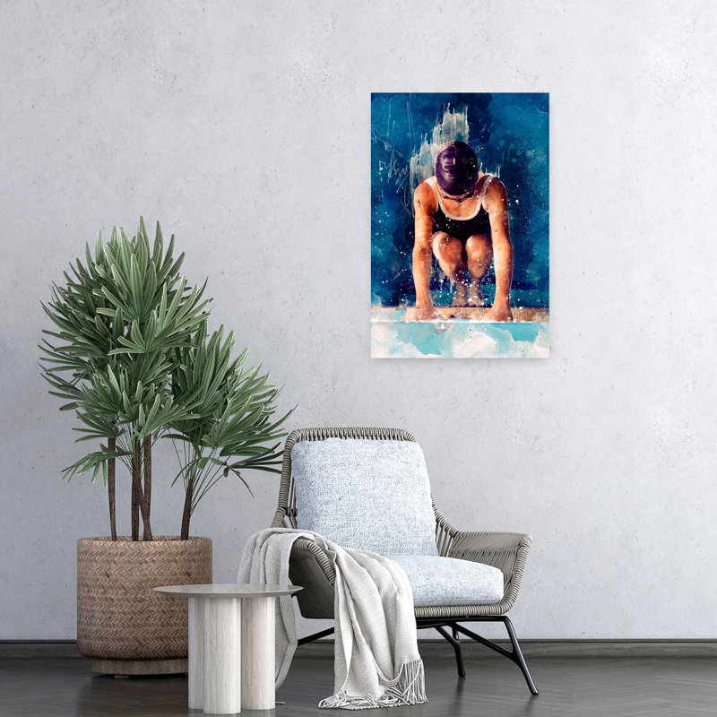 Art mural dauphin contemporain, 24" H x 16" W