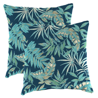 22" x 22" Seneca Caribbean Turquoise Tropical Outdoor Throw Pillow (Set of 2)