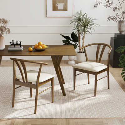 Ensemble de 2 chaises de salle à manger, noyer