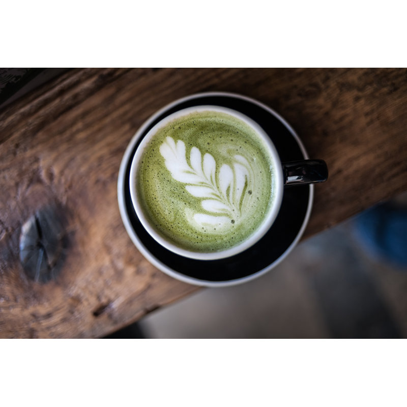 Matcha Latte. Foam Art - Wrapped Canvas Print, 30cm H x 46cm W