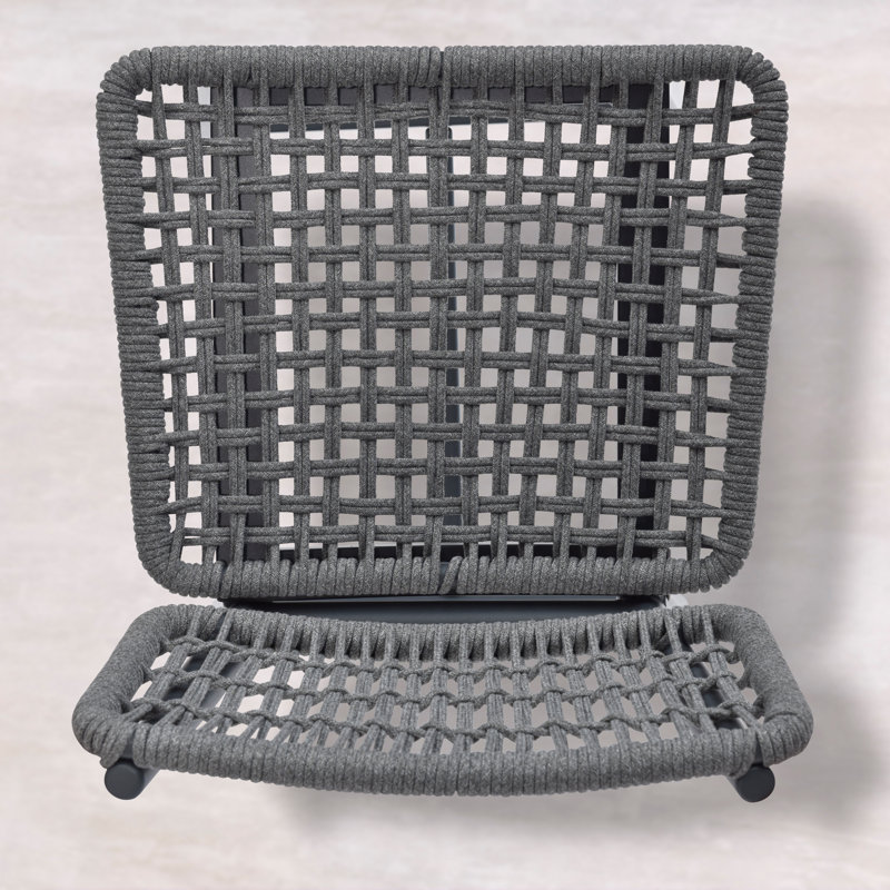  Ensemble de 2 tabourets de bar pour patio avec tabourets tissés en osier, Gris foncé, Gris foncé, 25.2"
