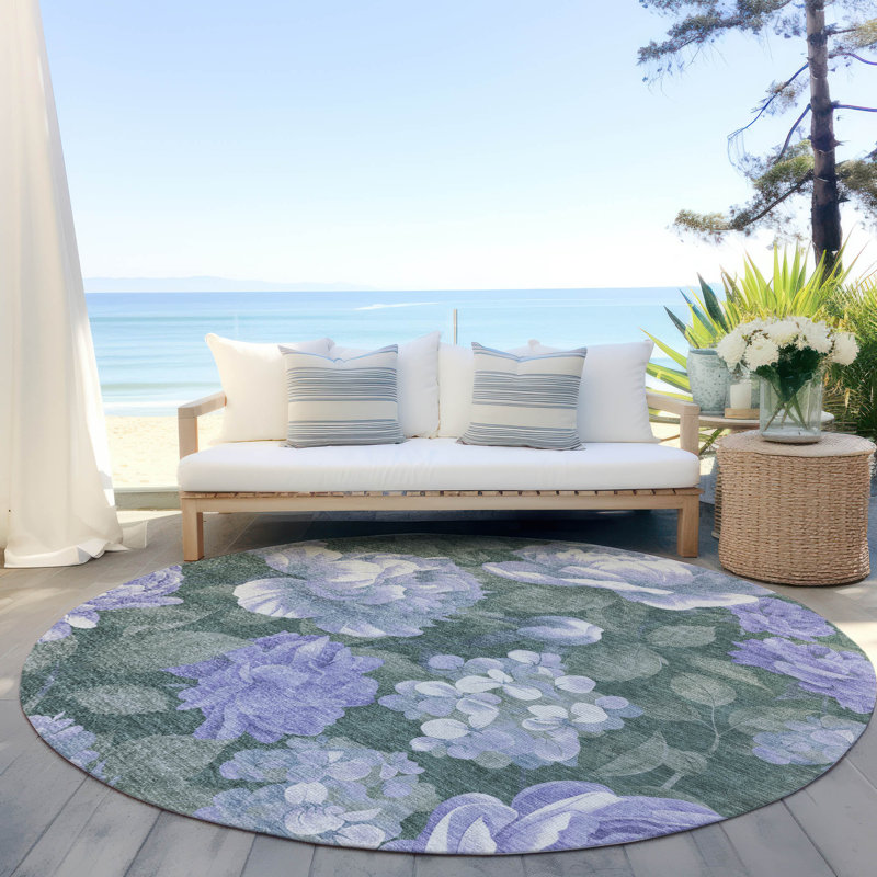 Tapis intérieur / extérieur lavable mauve Tanarra - LOOMlan, 8 pi x 8 pi